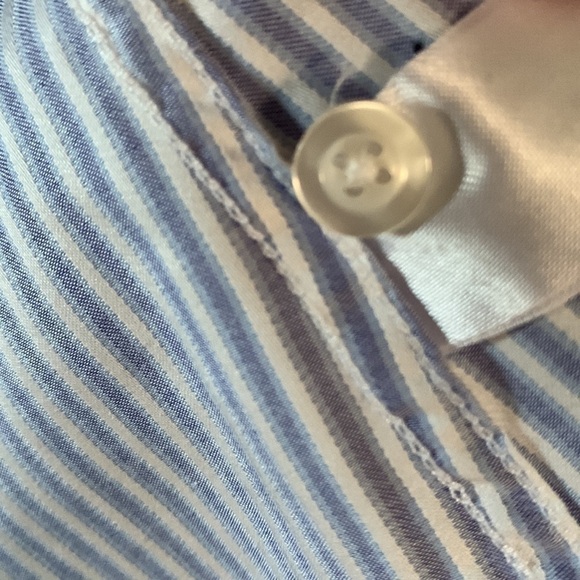 Pink THOMAS PINK JERMYN STREET LONDON 3/4 Sleeve Button Down - Blue/White Stripe - Picture 15 of 15